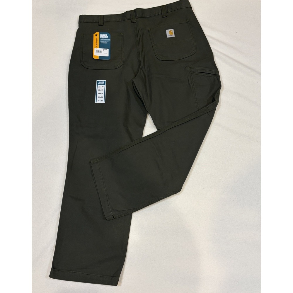Carhartt Rugged Flex Relaxed Fit Straight Rigby Work Pants Moss 38W x 30 Men's